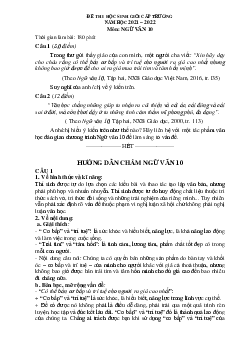 Dề thi HSG ngữ văn 10 cấp trường 2022 (Có đáp án)
