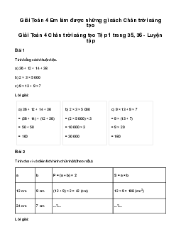 Giải Toán lớp 4 Bài 15: Em làm được những gì? | chân trời sáng tạo
