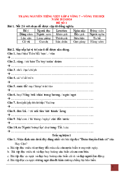 Đề thi Trạng nguyên Tiếng Việt lớp 4 năm 2023 - 2024 Vòng thi Hội