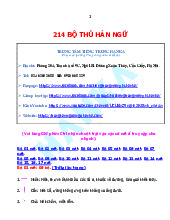 214 bộ thủ Hán ngữ- Trường Đại học Ngoại ngữ- Đại học Quốc gia Hà Nội