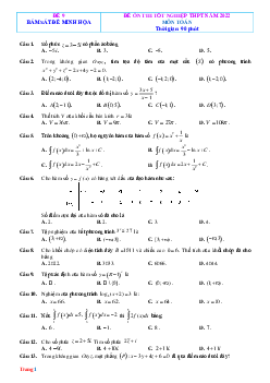 Đề Ôn Thi TN THPT Môn Toán 2022 Bám Sát Đề Minh Họa Có Lời Giải Chi Tiết-Đề 9