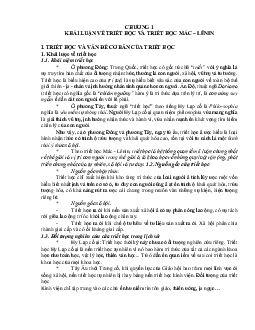 Đề cương ôn tập lý thuyết môn Triết học Mác - Lenin theo từng chương