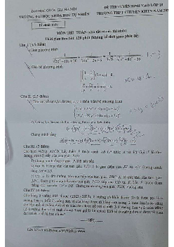 Đề thi tuyển sinh vào 10 môn Toán (Vòng 1) của trường THPT Chuyên KHTN năm học 2024 - 2025