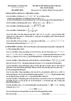 Đề thi và đáp án môn Toán khối B năm 2012