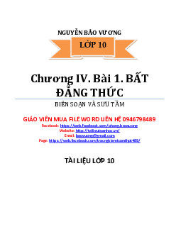 Phân dạng và bài tập chuyên đề bất đẳng thức – bất phương trình – Nguyễn Bảo Vương