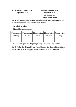 Đề thi học kì 1 lớp 9 môn Ngữ văn Phòng GD&ĐT thị xã Thuận An năm học 2018 - 2019