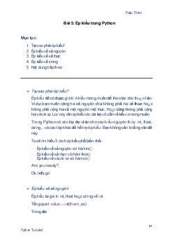 Bài 5: Ép kiểu trong Python | Học viện Nông nghiệp Việt Nam