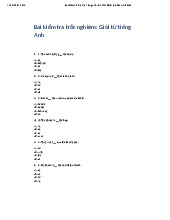 Bài Kiểm Tra Giới Từ Tiếng Anh - Đề Thi TOEIC (30 Câu) môn English Studies| Trường Đại học Thăng Long