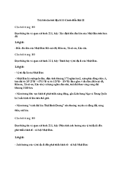 Bài 22: Vị trí địa lí, điều kiện tự nhiên và dân cư, xã hội Nhật Bản | Giải Địa lí 11 Cánh diều