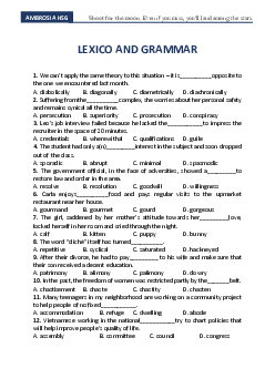 (Ambrosia HSG) Lexico And Grammar WITH KEY (2 pages)