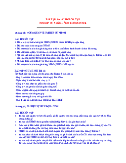 Ngân hàng câu hỏi và bài tập môn Nghiệp vụ Ngân hàng Thương mại | Đại học Sư phạm Kỹ thuật Thành phố Hồ Chí Minh