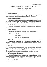 Đề cương ôn tập Cơ sở kĩ thuật đo lường điện tử môn Đo lường điện | Trường Đại học Bách Khoa Hà Nội