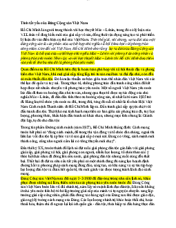 Tính tất yếu và vai trò của Đảng cộng sản Việt Nam | Tư tưởng Hồ Chí Minh | Đại học Thương mại