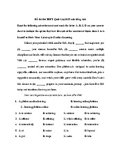 Đề phát triển đề minh họa tiếng Anh 2025 số 10