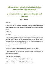 Văn mẫu lớp 11: Viết bài văn nghị luận về một vấn đề xã hội (Con người với cuộc sống xung quanh)