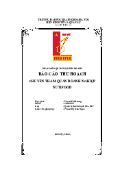 Báo cáo chuyến tham quan Nuti Food | Báo cáo Quản trị học đại cương | Đại học Bách Khoa Hà Nội