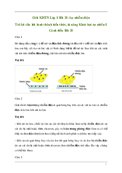 Giải KHTN 8 Bài 20: Sự nhiễm điện | Cánh diều
