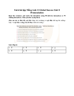 Giải Unit 8 Pronunciation | Sách bài tập Tiếng Anh 11 Global Success
