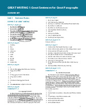 Great Writing 1: Great Sentences For Great Paragraphs: Unit 1 Sentence Basics