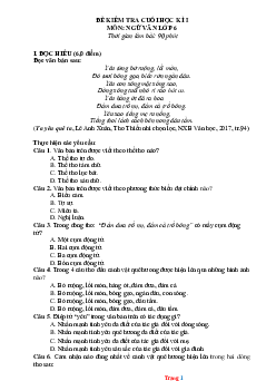 Đề thi HK1 Văn 6 KNTT 2022-2023 (có đáp án và ma trận)