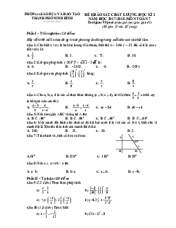 Đề thi HK1 Toán 7 năm học 2017 – 2018 phòng GD và ĐT thành phố Ninh Bình