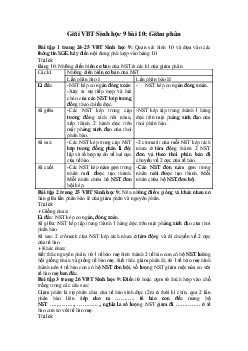 Giải VBT Sinh học 9 bài 10: Giảm phân