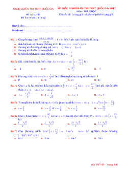 Top 50 câu trắc nghiệm chuyên đề Lượng giác – Bùi Thế Việt
