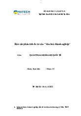Báo cáo phân tích & tư vấn "Văn hoá doanh nghiệp" - Kinh tế học đại cương | Trường Đại học Bách khoa Thành phố Hồ Chí Minh