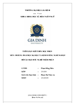 Đạo đức nghề thẩm phán - Tiểu luận môn Phương pháp đại học và định hướng nghề nghiệp | Đại học Gia Định