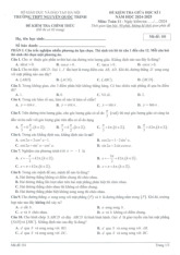 Đề giữa kì 1 Toán 11 năm 2024 – 2025 trường THPT Nguyễn Quốc Trinh – Hà Nội