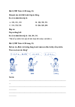 Vở bài tập Toán lớp 4 trang 33 Bài 12: Số tự nhiên. Dãy số tự nhiên Cánh diều