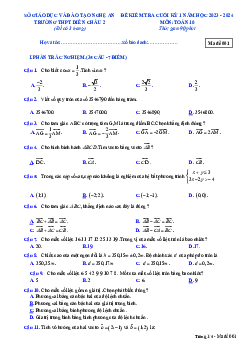 Đề cuối kỳ 1 Toán 10 năm 2023 – 2024 trường THPT Diễn Châu 2 – Nghệ An