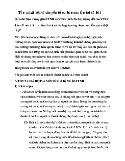 Tồn tại xã hội và các yếu tố cơ bản của tồn tại xã hội | môn Triết học Mác -Lênin | Đại học sư phạm Hà nội