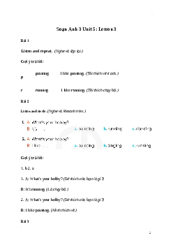 Giải Tiếng Anh lớp 3 Unit 5: Lesson 3 | Global Success