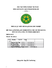 Tiểu luận môn kế hoạch doanh nghiệp đề tài: lập kế hoạch marketing cho sản phẩm ống hút cỏ của công ty tnhh greenjoy  | Học viện Nông nghiệp Việt Nam