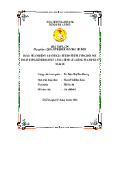 Đề Tài: Nhận Diện Và Đánh Giá Rủi Ro Thị Trường Đối Với Hoạt Động Kinh Doanh Và Tài Chính Của Công Ty Cổ Phần May 10 | Học Viện Ngân Hàng