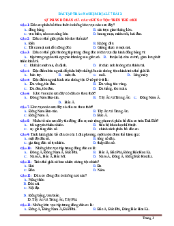 Trắc nghiệm Địa 7 Bài 2: Sự phân bố dân cư các chủng tộc trên thế giới (có đáp án)