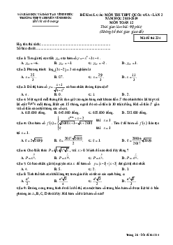 Đề KSCL Toán 12 ôn thi THPT Quốc gia năm 2018 – 2019 trường chuyên Vĩnh Phúc lần 2