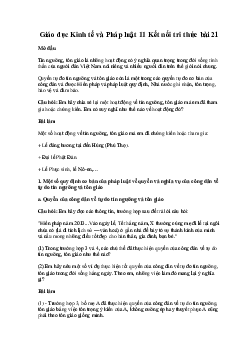 Giải SGK Giáo dục Kinh tế và Pháp luật 11 Bài 21 | Kết nối tri thức