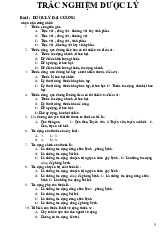 Ngân hàng câu hỏi trắc nghiệm | Dược lý | Trường Đại học Y Dược , Đại học Quốc gia Hà Nội