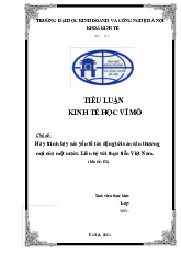 Hãy trình bày các yếu tố tác động tới cán cân thương mại của một nước. Liên hệ với thực tiễn Việt Nam| Tiếu luận môn Kinh tế học vĩ mô | Trường Đại học Kinh doanh và Công nghệ Hà Nội