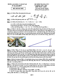 Đề thi học kỳ 1 Toán 9 năm 2019 – 2020 phòng GD&ĐT Tân Bình – TP HCM