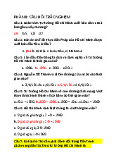 TOP 50 câu hỏi trắc nghiệm (có đáp án) - môn tư tưởng Hồ Chí Minh