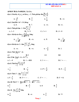Bộ đề thi giữa HK2 Toán 11 năm 2022-2023 (có đáp án)