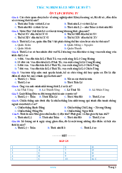 Trắc nghiệm bài 21 Lịch Sử 7: Ôn tập chương 4-Tạ Thị Thúy Anh