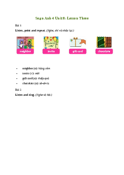 Giải Tiếng Anh lớp 4 Unit 8: Lesson Three | Family and Friends