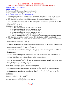 Luyện thi HSG Toán 6 chủ đề: Định nghĩa và tính chất của số chính phương