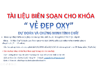 Dự đoán và chứng minh tính chất hình học Oxy – Nguyễn Thanh Tùng