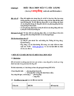 Bài giảng chương 5: Điều tra chọn mẫu | Nguyên lý thống kê