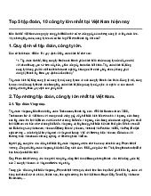 Top 5 tập đoàn, 10 công ty lớn nhất tại Việt Nam hiện nay